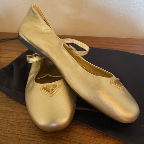 Prada Shoes - Authentic Prada gold ballet flats